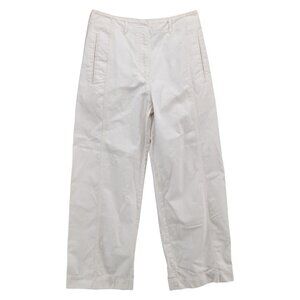 Club Monaco Wide Leg Pants Womens Cream High Rise Flat Front Size 6